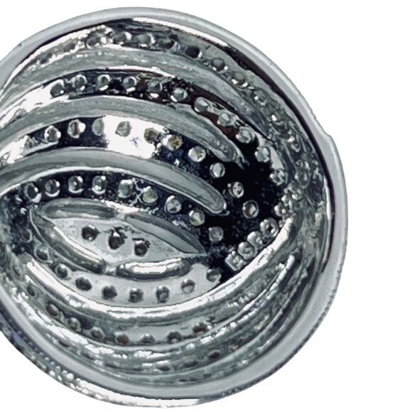 Joseph Esposito Sterling Silver & Gold Tone Cubic Zirconia Domed Pendant (6001) - Picture 9 of 9